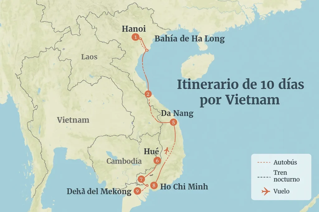 ruta de 10 dias por vietnam